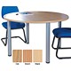 Sonix Boardroom Table Circular with Silver Legs D1200xH730mm Beech