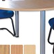 Sonix Boardroom Table Circular with Silver Legs D1200xH730mm Oak