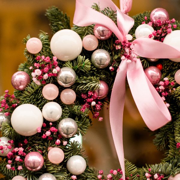 Pink Christmas wreath