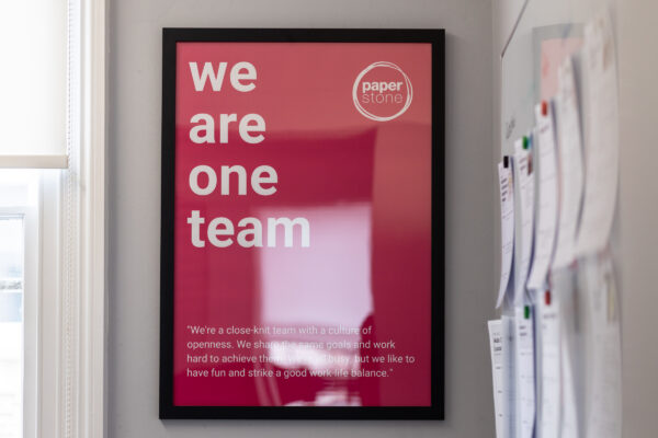 We are one team sign