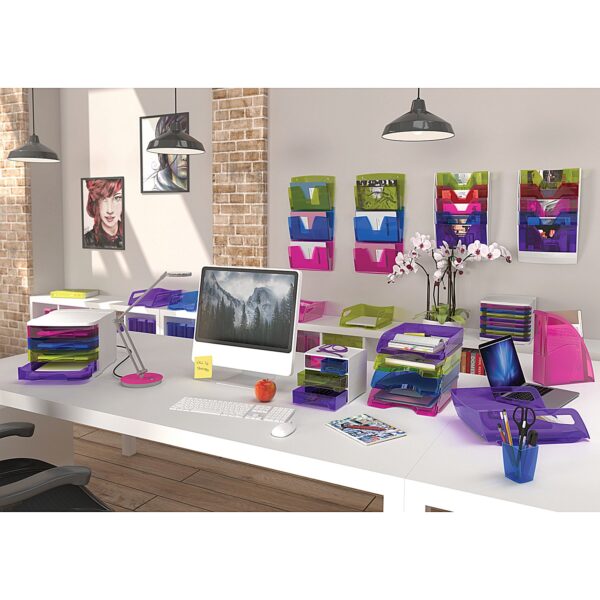 Colourful letter trays