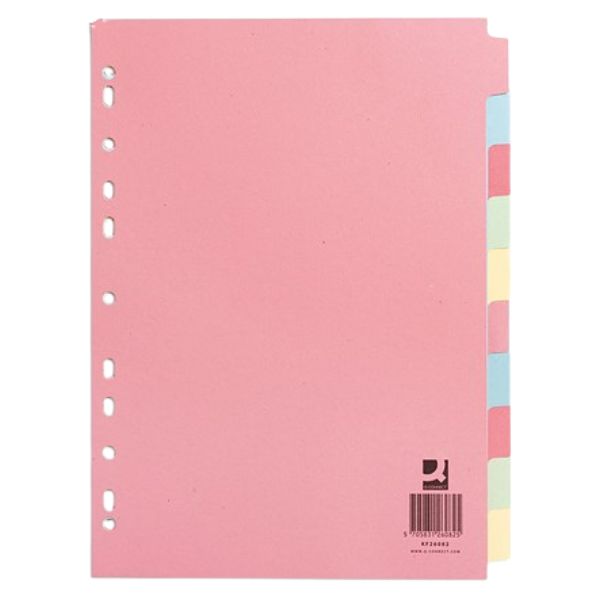 Subject dividers to organise year end records