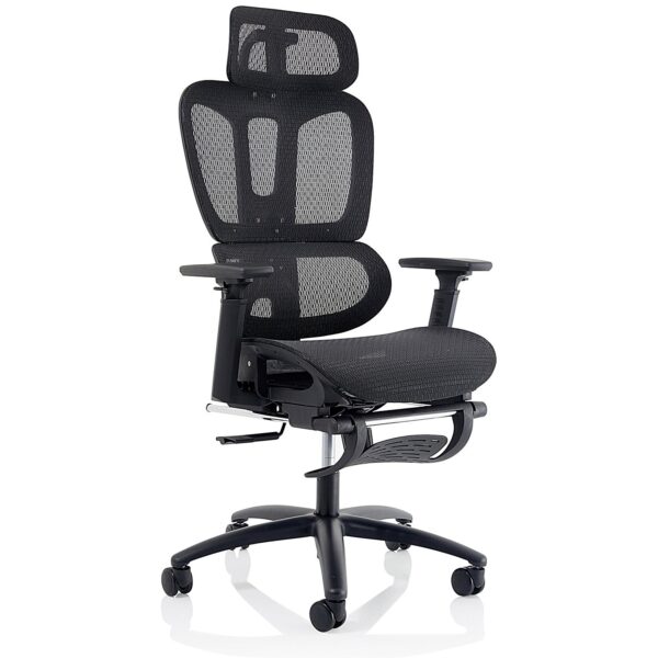 Horizon Executive Mesh Back Chair, Headrest, Adjustable Arms, Black
