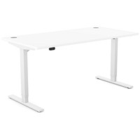 Zoom Sit-Stand Desk with Portals, White Leg, 1600mm, White Top