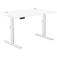 Leap Sit-Stand Desk with Portals, White Leg, 1200mm, White Top