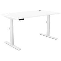 Leap Sit-Stand Desk with Portals, White Leg, 1400mm, White Top
