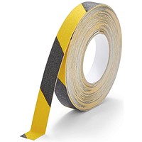 Durable Duraline Grip Floor Marking Tape, 25mm, Yellow and Black