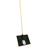 Plastic Snow Shovel With Wood Handle And Black Plastic Shovel