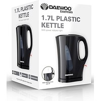Daewoo 1.7 litre Black Kettle Cordless Auto On Off