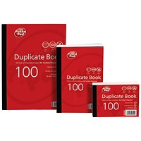 ValueX 216x130mm Duplicate Book Carbonless Ruled 1-100 Taped Cloth Binding 100 Sets (Pack 5) - 6901-FRM