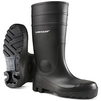 Dunlop Protomaster Full Safety PVC Wellington Boots, Black, 6 Dunlop Protomaster Full Safety PVC Wellington Boots, Black, 6