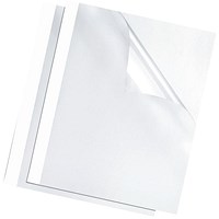 Fellowes Thermal Binding Covers, A4, 6mm, Clear PVC Front White Card Back, Pack 100
