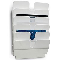 Durable FlexiPlus 6 Pocket A4 Literature Holder, Landscape, White