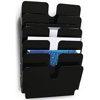 Durable FlexiPlus 6 Pocket A4 Literature Holder, Landscape, Black