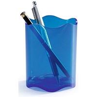 Durable Trend Pen Pot Pencil Holder Desk Tidy Organizer Cup, Clear Blue Durable Trend Pen Pot Pencil Holder Desk Tidy Organizer Cup, Clear Blue