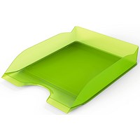 Durable Basic Stackable Letter Tray, Document Paper File, A4+, Transparent Green, Pack of 6
