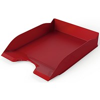 Durable Basic Stackable Letter Tray, Document Paper File, A4+, Red, Pack of 6