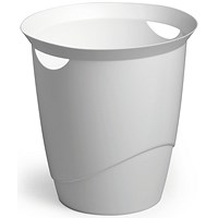 Durable Trend Plastic Waste Recycling Bin, 16 Litre, White, Pack of 6