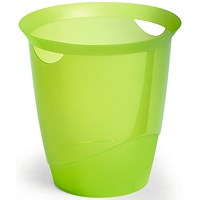 Durable Trend Plastic Waste Recycling Bin, 16 Litre, Transparent Green, Pack of 6