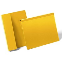 Durable Hanging Ticket Holder Label Pocket Document Pouch, A5, Yellow, Pack of 50 Durable Hanging Ticket Holder Label Pocket Document Pouch, A5, Yellow, Pack of 50