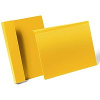 Durable Hanging Ticket Holder Label Pocket Document Pouch, A4, Yellow, Pack of 50 Durable Hanging Ticket Holder Label Pocket Document Pouch, A4, Yellow, Pack of 50
