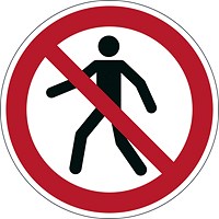 Durable 'Pedestrians Prohibited' Safety Sticker, Diameter 430mm