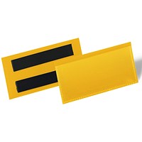 Durable Magnetic Ticket Holder Document Pockets, 100 x 38mm, Yellow, Pack of 50 Durable Magnetic Ticket Holder Document Pockets, 100 x 38mm, Yellow, Pack of 50