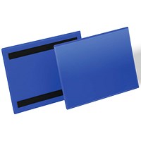 Durable Magnetic Ticket Label Holder Document Pockets, A5, Blue, Pack of 50 Durable Magnetic Ticket Label Holder Document Pockets, A5, Blue, Pack of 50