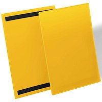 Durable Magnetic Ticket Label Holder Document Pockets, Portrait, A4, Yellow, Pack of 50 Durable Magnetic Ticket Label Holder Document Pockets, Portrait, A4, Yellow, Pack of 50