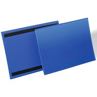 Durable Magnetic Ticket Label Holder Document Pockets, Landscape, A4, Blue, Pack of 50 Durable Magnetic Ticket Label Holder Document Pockets, Landscape, A4, Blue, Pack of 50
