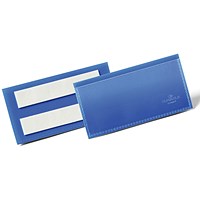 Durable Adhesive Ticket Holder Document Pockets, 100 x 38mm, Blue, Pack of 50 Durable Adhesive Ticket Holder Document Pockets, 100 x 38mm, Blue, Pack of 50