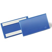 Durable Adhesive Ticket Holder Document Pockets, 150 x 67mm, Blue, Pack of 50 Durable Adhesive Ticket Holder Document Pockets, 150 x 67mm, Blue, Pack of 50