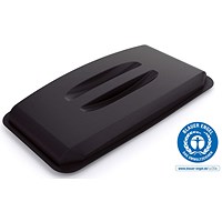 Durable Lid for Durabin Eco Rectangular 60 Litre Waste Bin, Black Durable Lid for Durabin Eco Rectangular 60 Litre Waste Bin, Black