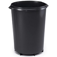 Durable Durabin Food & Freezer Safe Round Bin Base, Strong & Easy Grip Handles, 40 Litre, Black