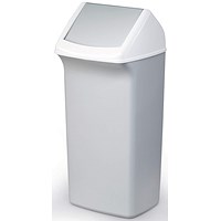 Durable Durabin Fliptop Bin, 40 Litre, Grey and White