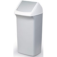 Durable Durabin Fliptop Bin, 40 Litre, Grey and White Durable Durabin Fliptop Bin, 40 Litre, Grey and White