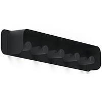 Durable Durastore Coat Rack, 5 Hooks, Black