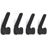 Durable Durastore Coat Hooks, Black, Pack of 4