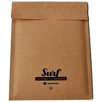 Surf All Paper Padded Mailing Envelopes Size C(0) 100% Recyclable Internal Size 150mm x 207.5mm Brown (Box 200) - HONEC0K
