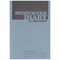 Silvine Homework Diary With Printed Layout A5 96 Page Blue (Pack 20) -