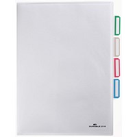 Durable A4 Cut Flush 3 Part Index Divider Document Folders, Pack of 5