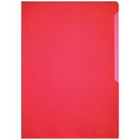 Durable A4 Flush Document Wallet Folders, Red, Pack of 100