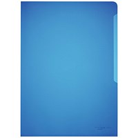 Durable A4 Cut Flush Document Wallet Folders, Blue, Pack of 100