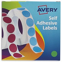 Avery Labels in Dispenser Round 19mm Diameter Green (Pack 1120 Labels) 24-507