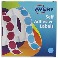 Avery Labels in Dispenser Round 19mm Diameter Blue (Pack 1120 Labels) 24-509