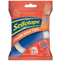 Sellotape Double Sided Tape with Strong Adhesive on Both Sides - Easy Tearing and Removable Backing Paper 12mm x 33m (Pack 8) -
