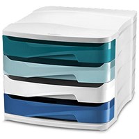 CEP Riviera by Cep 4 Drawer Desktop Unit Assorted Colours -