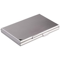 Durable Business Card Box Duo, Aluminium