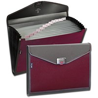 Snopake Zeon 13 Part Organiser Foolscap Ruby