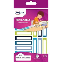 Avery UK Stationary Labels 50 x 10 mm Green and Blue (Pack 30 Labels) - RESMI30G.UK